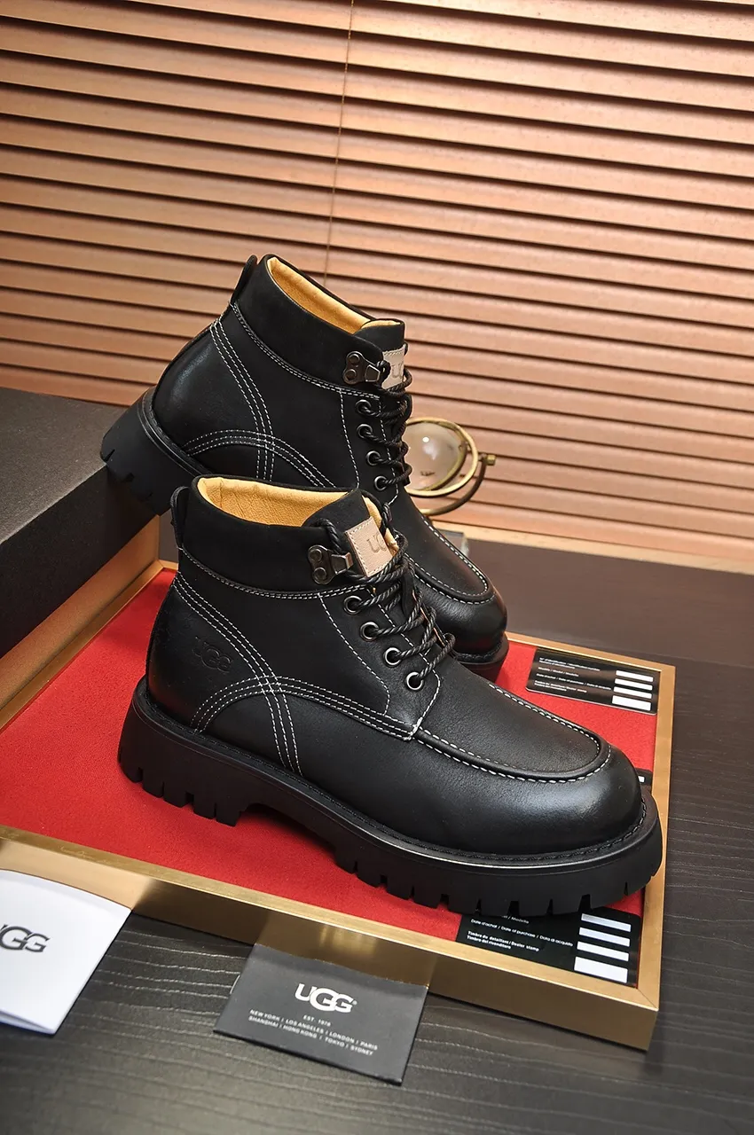 Men's shoes 💰640💶 [UGG] (full wool lining) top-end high-quality fur-in-one warm snow boots from Australia's warm luxury brand men's shoes, UGG-5877 official website synchronized, made of imported cowhide, carefully sewn...Imported rubber foam outsole (comfortable, soft, wear-resistant) The quality is really great...Exquisite workmanship, you can't put it down at first sight, available in sizes 39-44